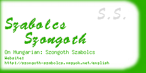 szabolcs szongoth business card